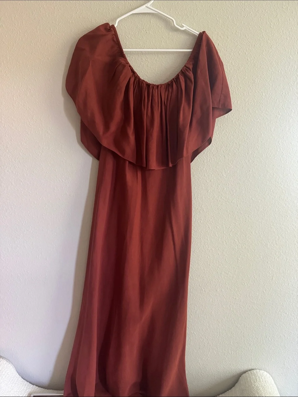 Zara  Ruffled Maxi Dress in Rust